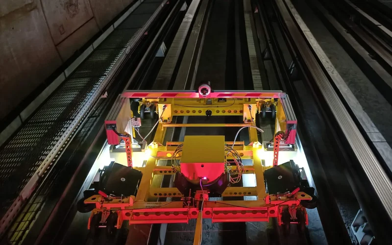RWT measuring in the tunnel of a rubber-tyred metro, with its own lighting